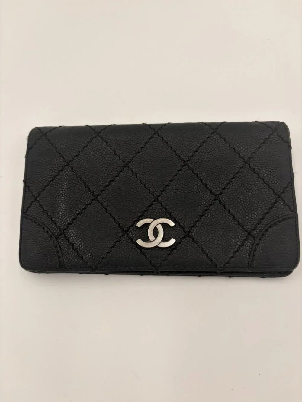 Authentic Chanel Leather Caviar Vintage Wallet Silver Hardware CC Preowned - Picture 9 of 11